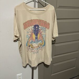 Zoe + Liv Beige Graphic Tee